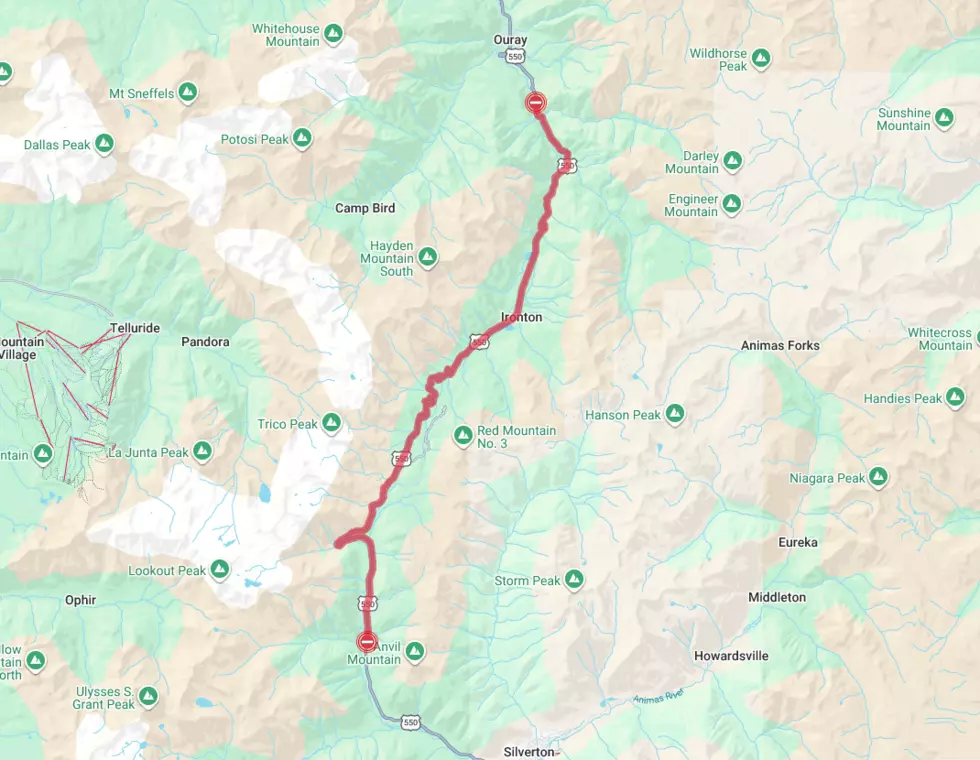 US550 Road Closure Map