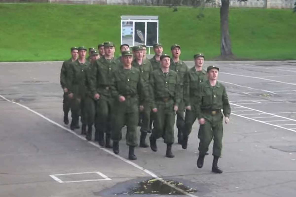 Russian Army Cadets Sing 'Barbie Girl' While Marching