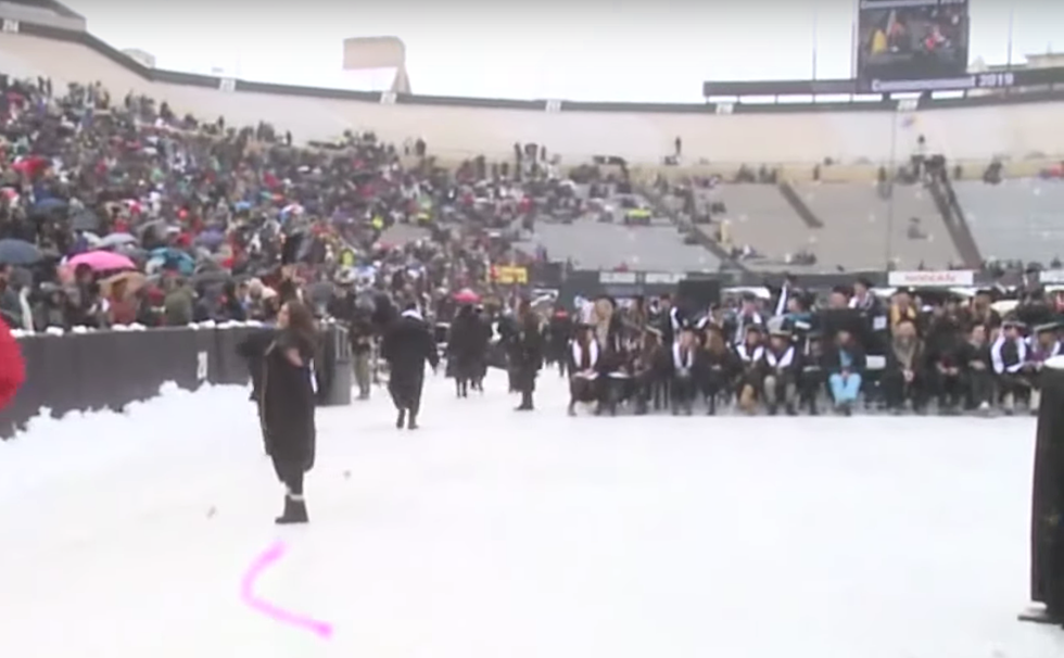 Snow is Perfect Weather For A Buffalo's Graduation Ceremony