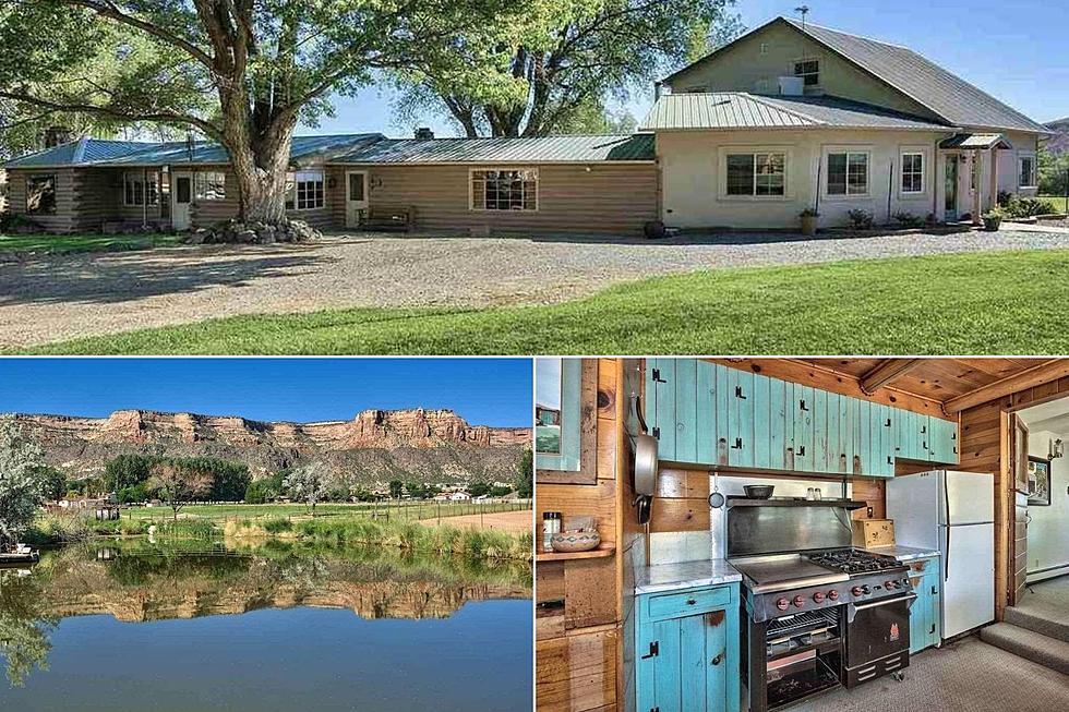 Log + Stucco Combo: Grand Junction House on 14 Acres For Sale