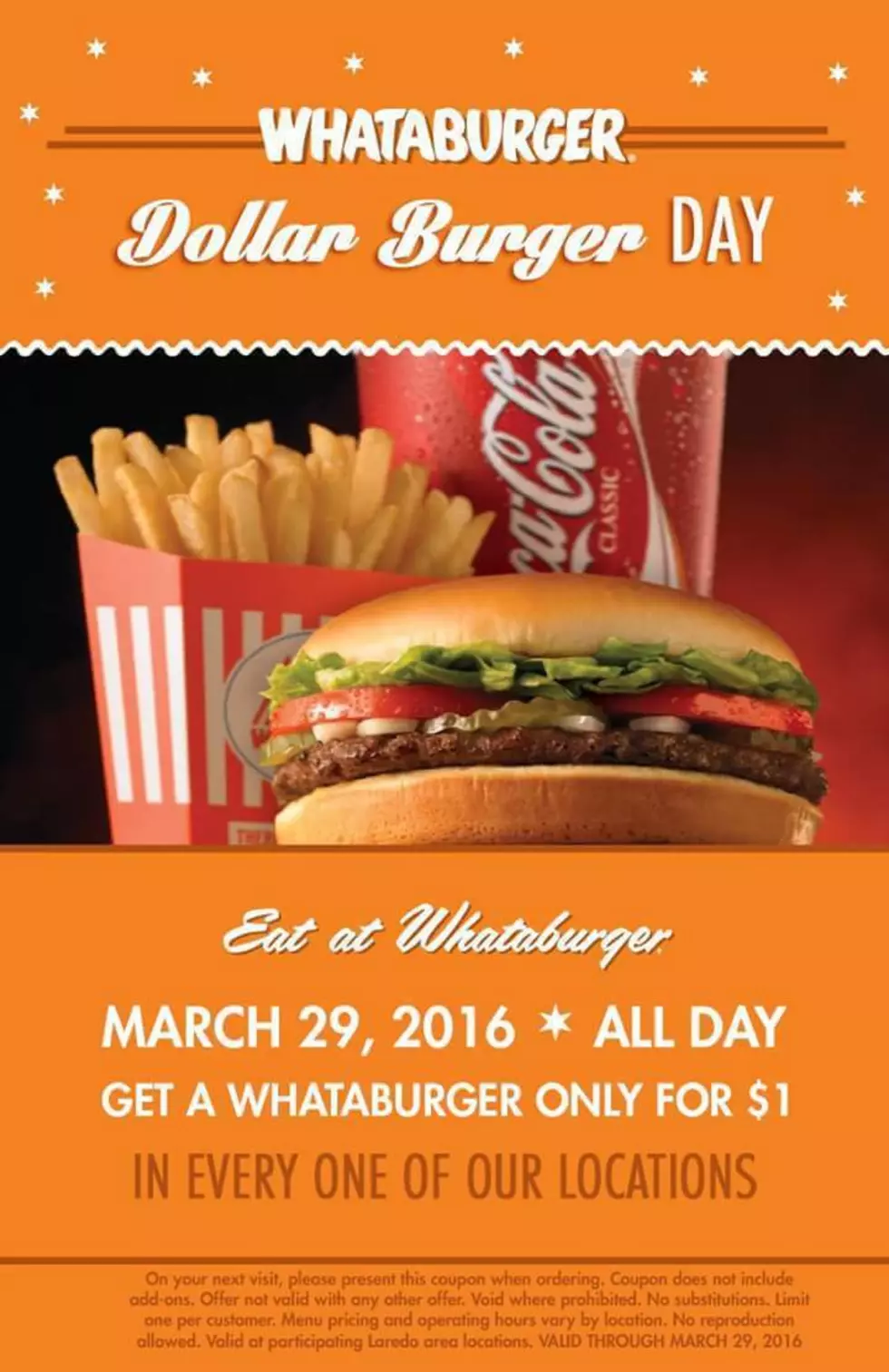 Fake Facebook Post About Whataburger ‘Dollar Burger Day’