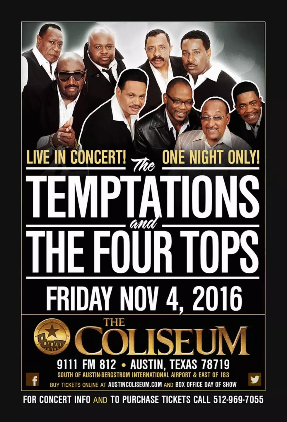 We&#8217;ve Got Your Tickets To See The Four Tops &#038; The Temptations