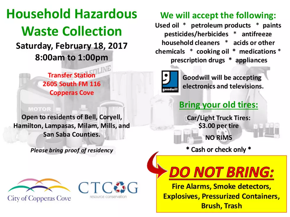 Dump Your Hazardous Waste At A Special Event In Copperas Cove