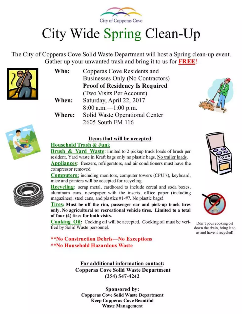 Copperas Cove City Wide Clean-Up This Saturday!