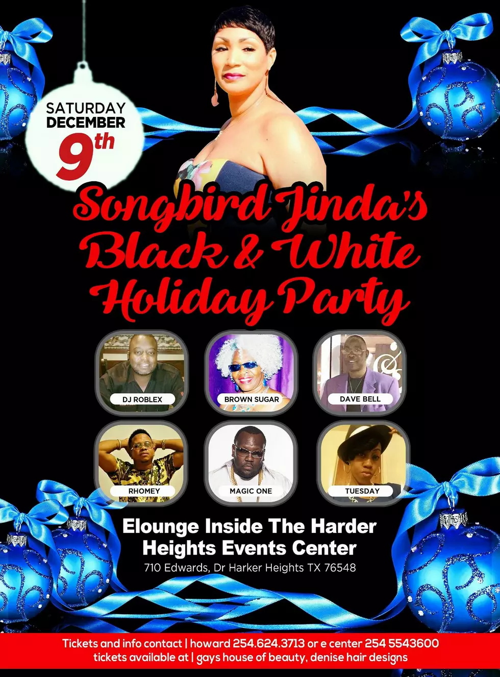 The Songbird Jinda&#8217;s Black &#038; White Holiday Party In Harker Heights