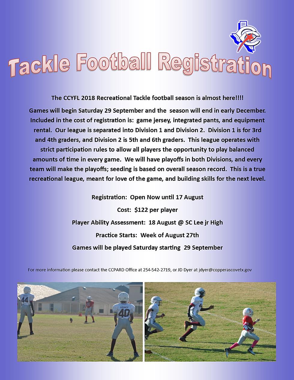 Copperas Cove Youth Football League Registration