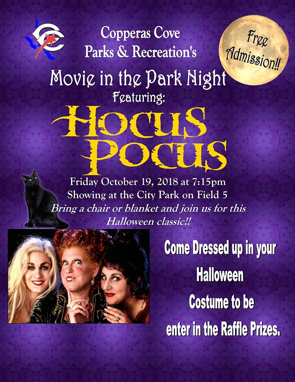 Copperas Cove Free Halloween Movie In The Park: Hocus Pocus