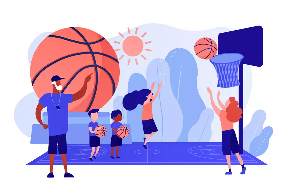 Basketball camp concept vector illustration.