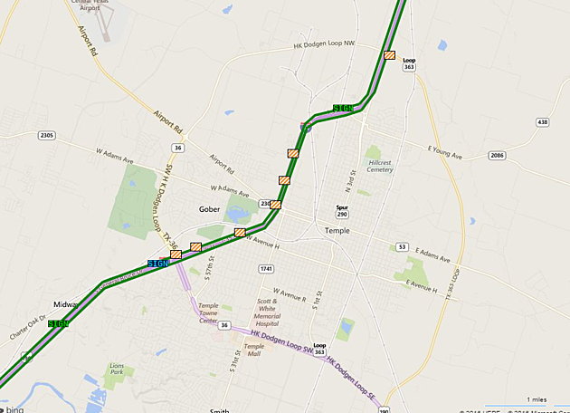 All I-35 Lanes Near Temple to Shut Down Tuesday, Wednesday Night
