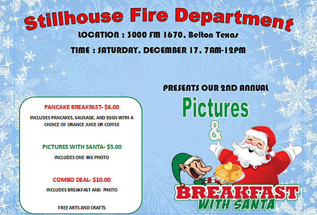 Have Breakfast With Santa In Belton This Saturday at Stillhouse Fire Department