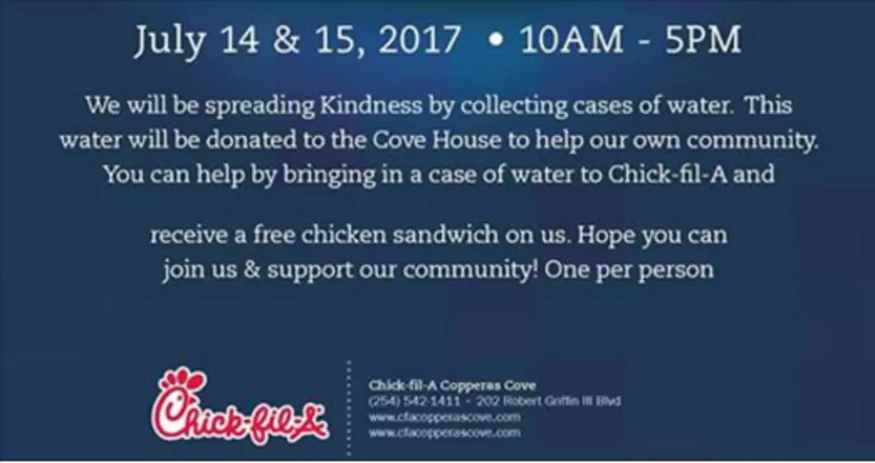Help Copperas Cove House and Score a Chicken Sandwich