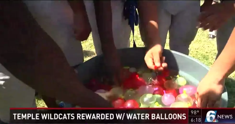 Temple Wildcats Cool Off After Practice with Water Balloon Fight