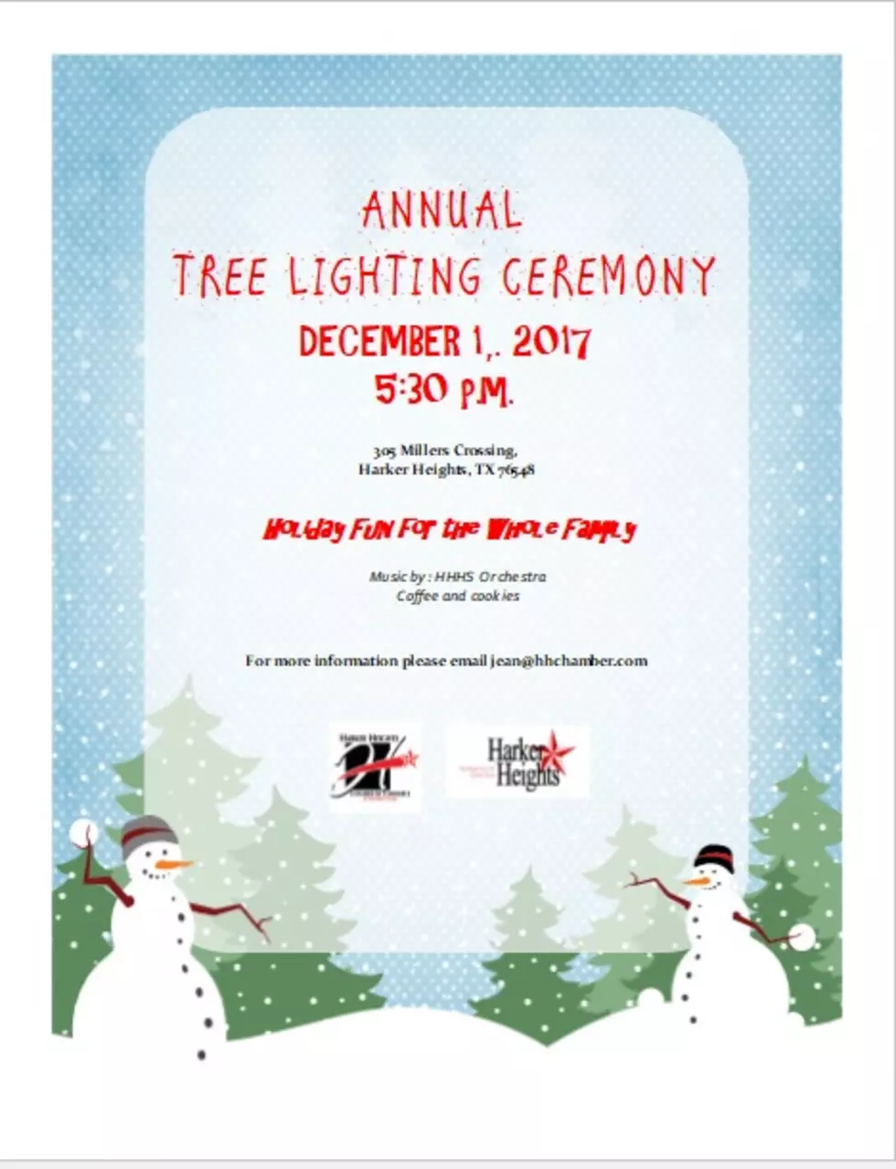 Watch the Lighting of the Harker Heights Christmas Tree December 1st