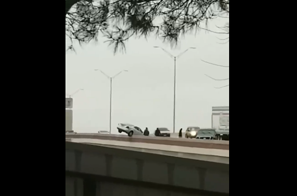 Video Shows Car Hanging Off Texas Overpass