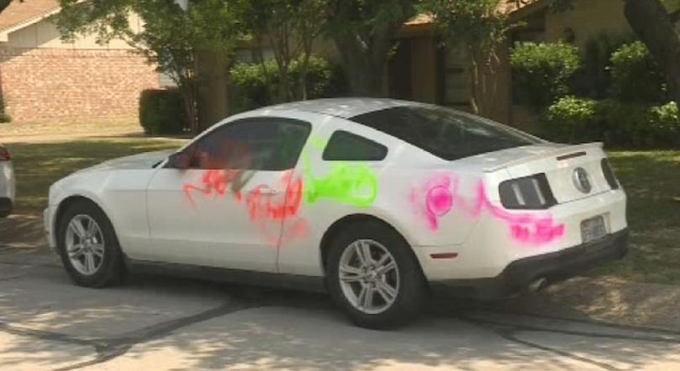 Cars Vandalized, Spray Painted Across Waco