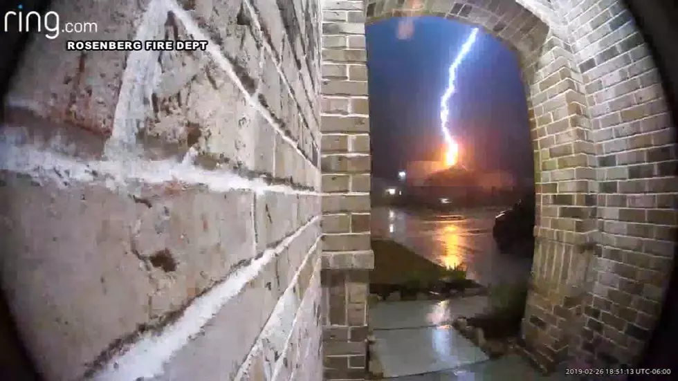 Video Shows Lightning Striking a Rosenberg, Texas Home
