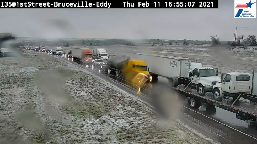 Traffic Cams Show Congestion on I-35 Due to Icy Conditions