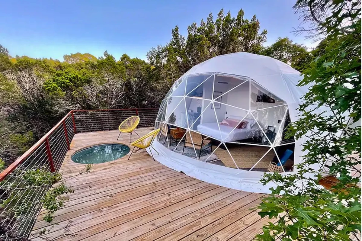 What a Great View in This Treetop Dome Airbnb in Marble Falls, TX
