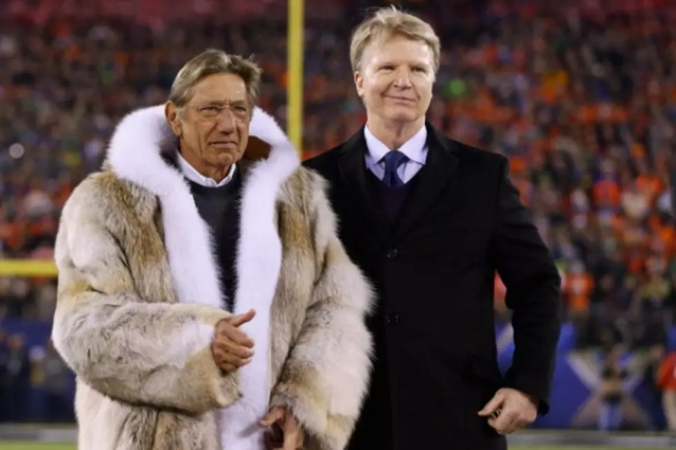 Broadway Joe Wears Fur For the Super Bowl Coin Toss