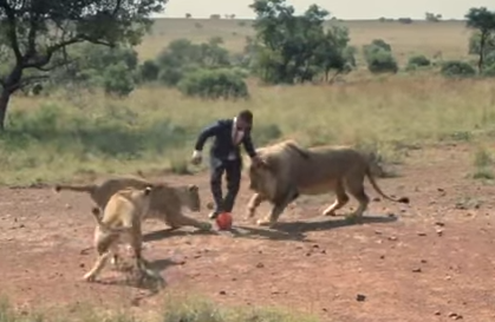 Kevin Richardson Plays Soccer with Wild Lions