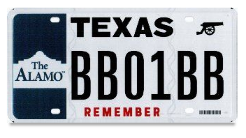 Remember – The Alamo Themed License Plate is Now Available