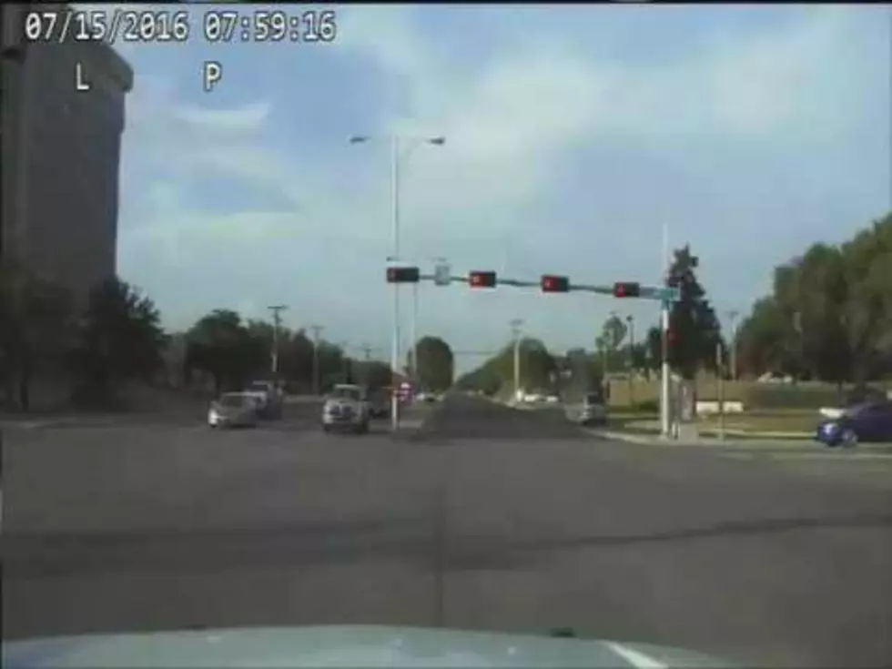 Watch Texas Driver Panic and Run Car Into Utility Pole