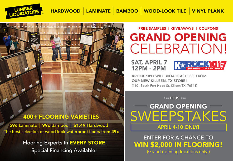 Join Krock 1017 for Free Lunch From Pizza Hut and Prizes at Lumber Liquidators&#8217; Grand Opening in Killeen