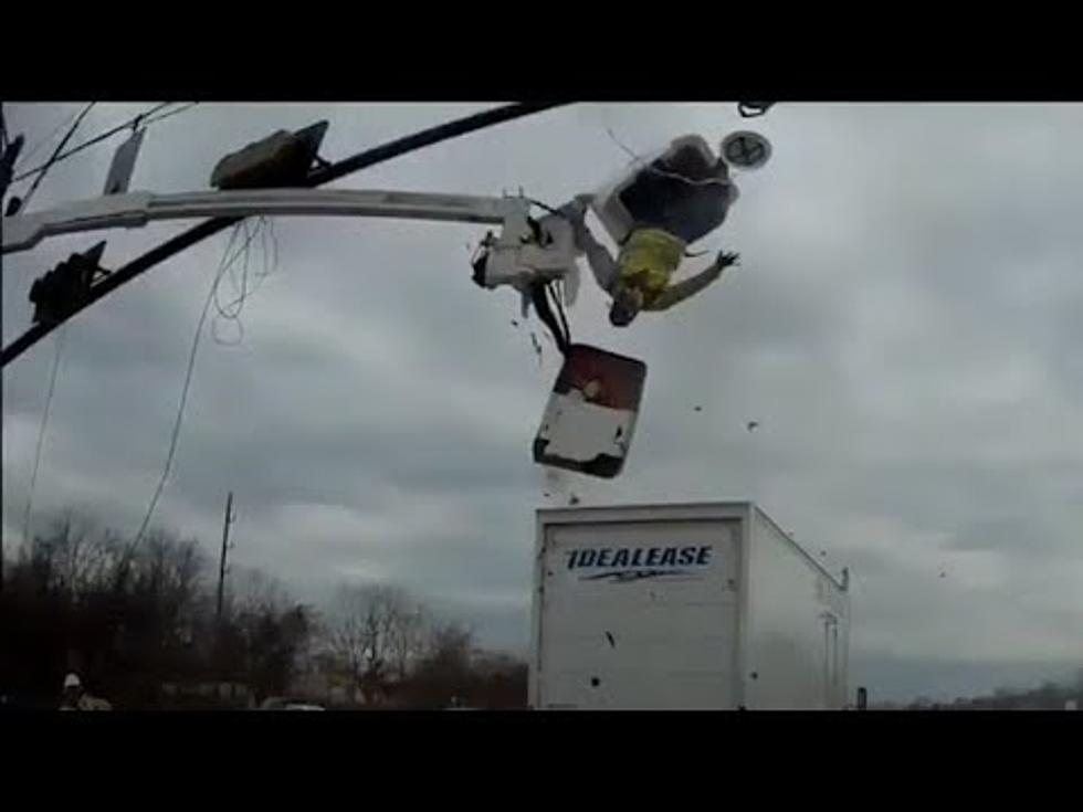 Amazing DashCam Shows Truck Hitting Man in a Box
