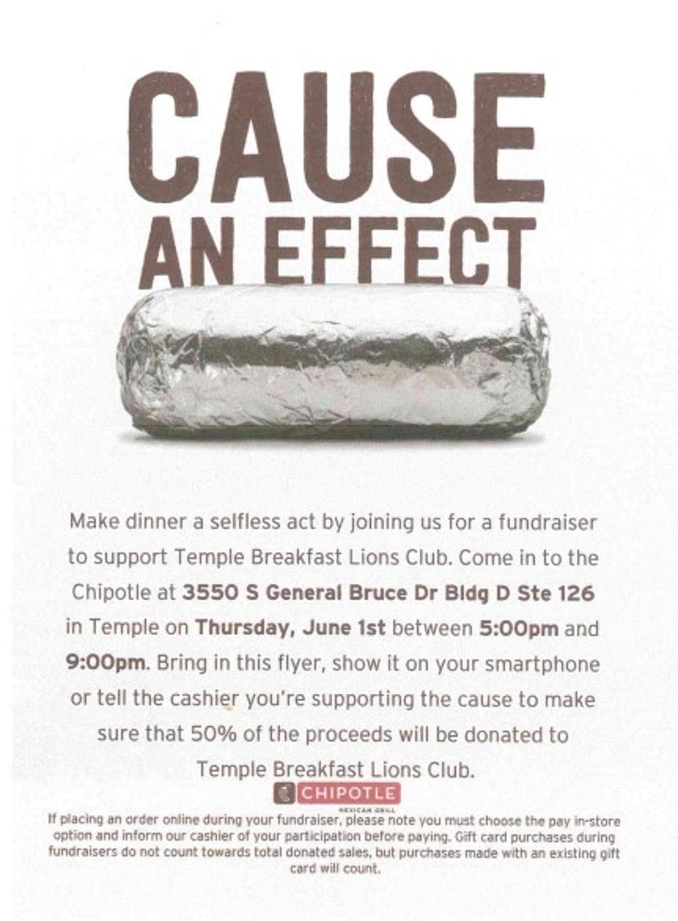 Eat at Chipotle in Temple for a Great Cause
