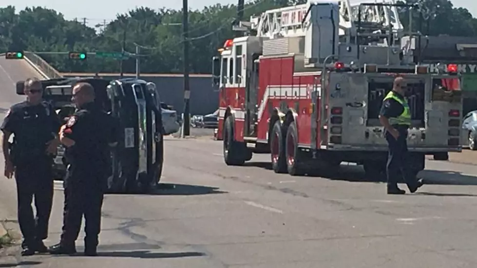 Two Vehicle Crash Leaves One On Its Side