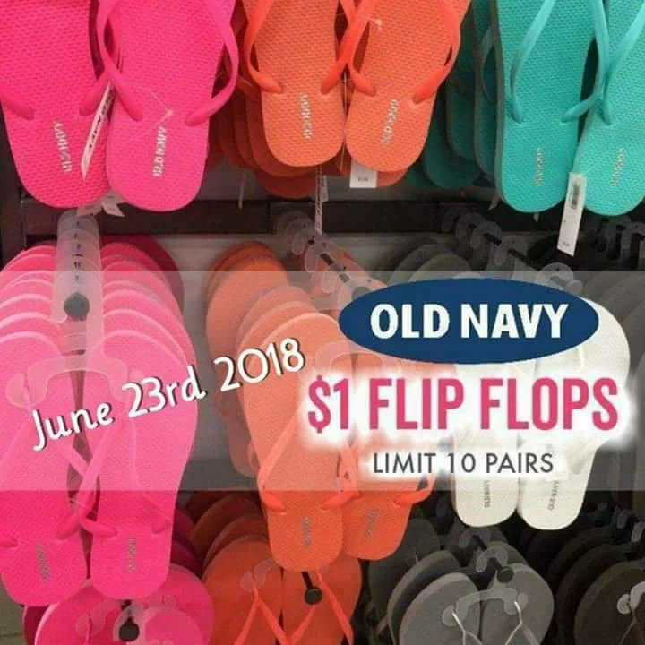 Old Navy $1 Flip Flop Sale