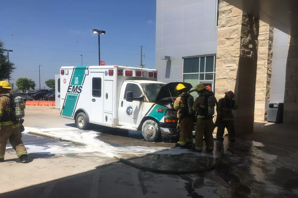 Temple Fire Crew Extinguishes Flaming Ambulance