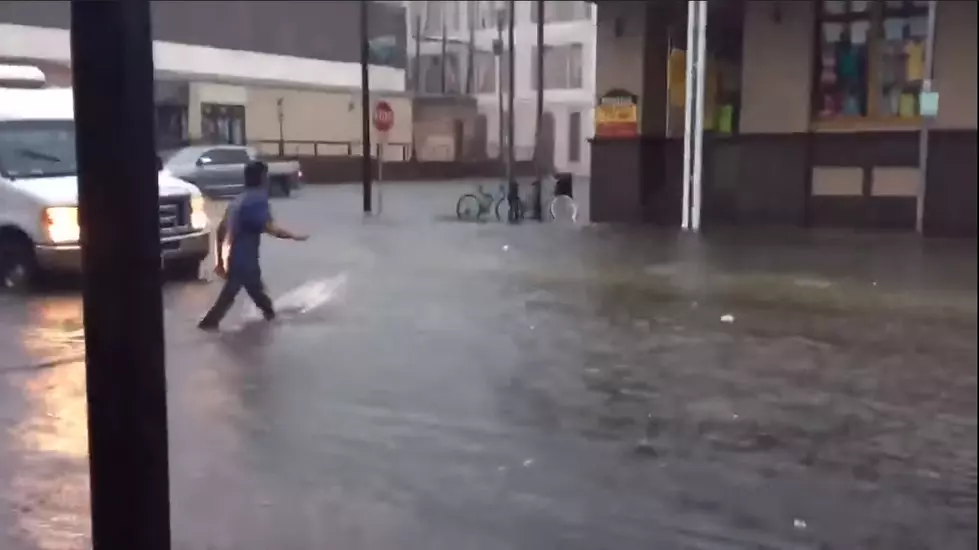 Footage Shows Flooding in Galveston Streets Monday