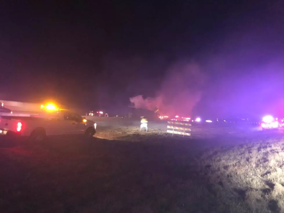 Fiery Start to the Day on Interstate 35 in Central Texas