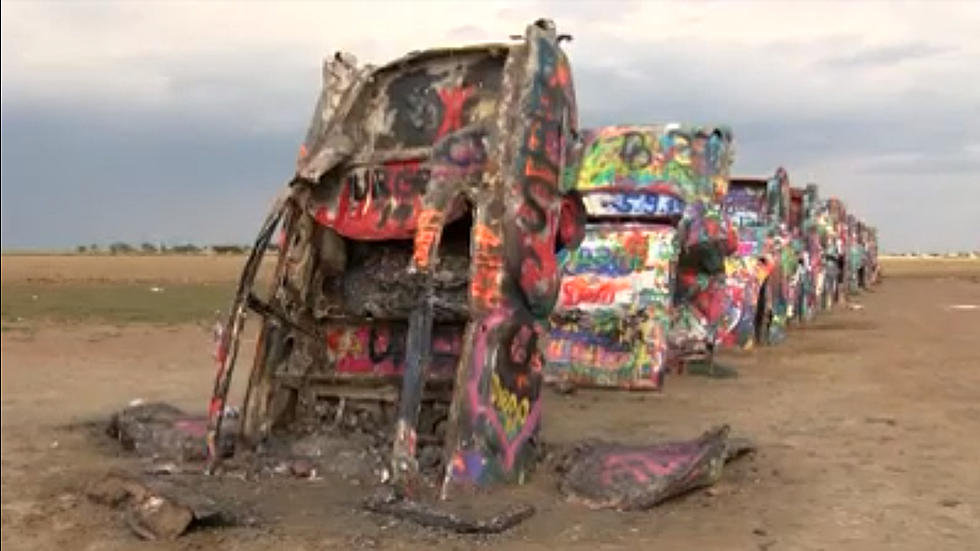 Jerk Sets Fire to the Oldest Model at Amarillo’s Cadillac Ranch