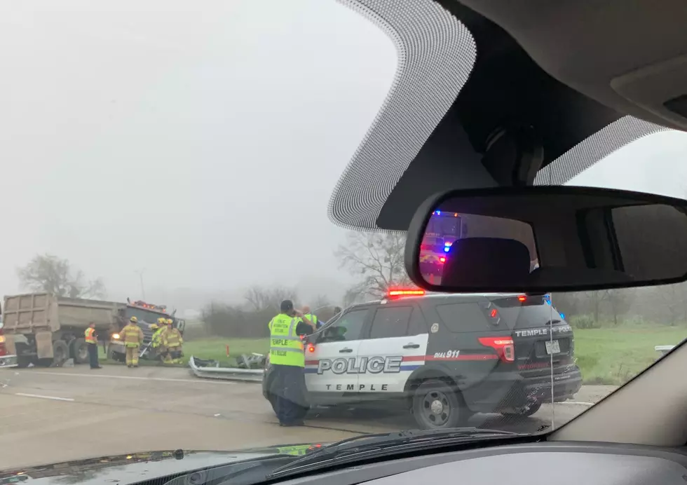 Truck Jackknifed on Airport Road in Temple Tuesday Morning