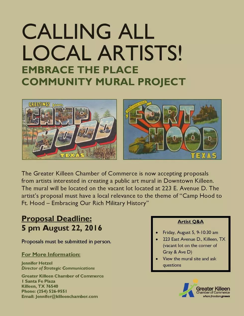 Blank Wall Open for Community Mural in Killeen – All Artists Invited to Propose Ideas