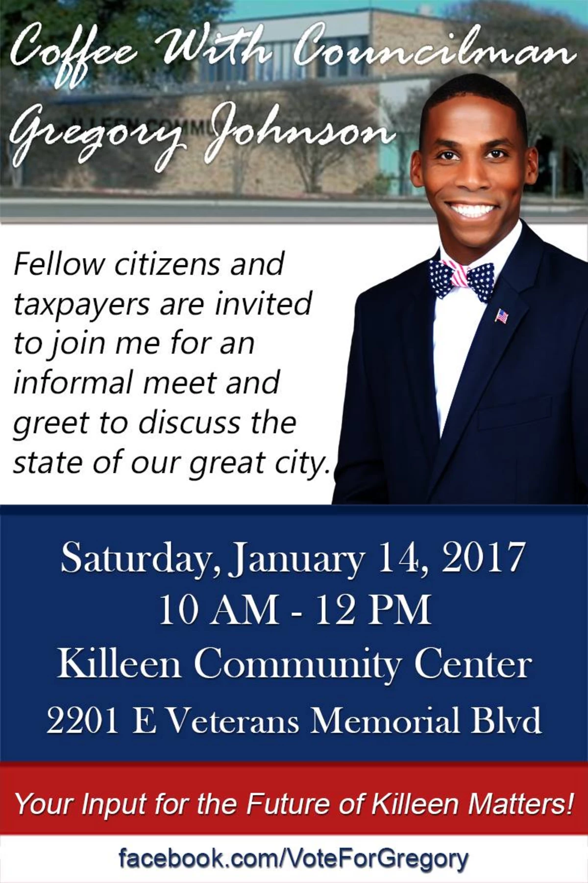 City Councilman Gregory Johnson To Host Meet and Greet