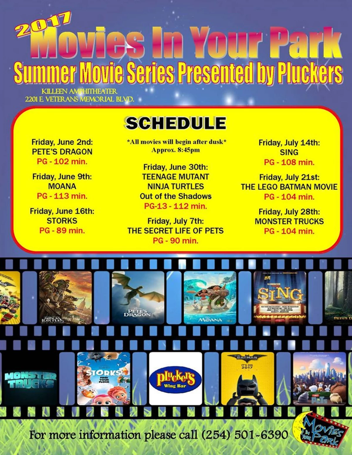 List of Free Movies In The Park at the Killeen Amphitheater!