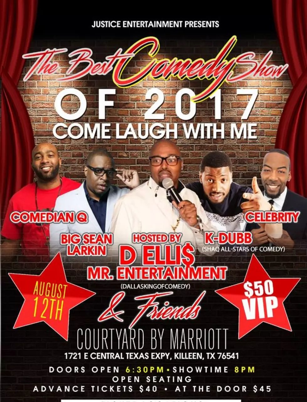 Justice Entertainment Presents &#8220;Come Laugh At Me&#8221; August 12th at the Courtyard by Marriott!