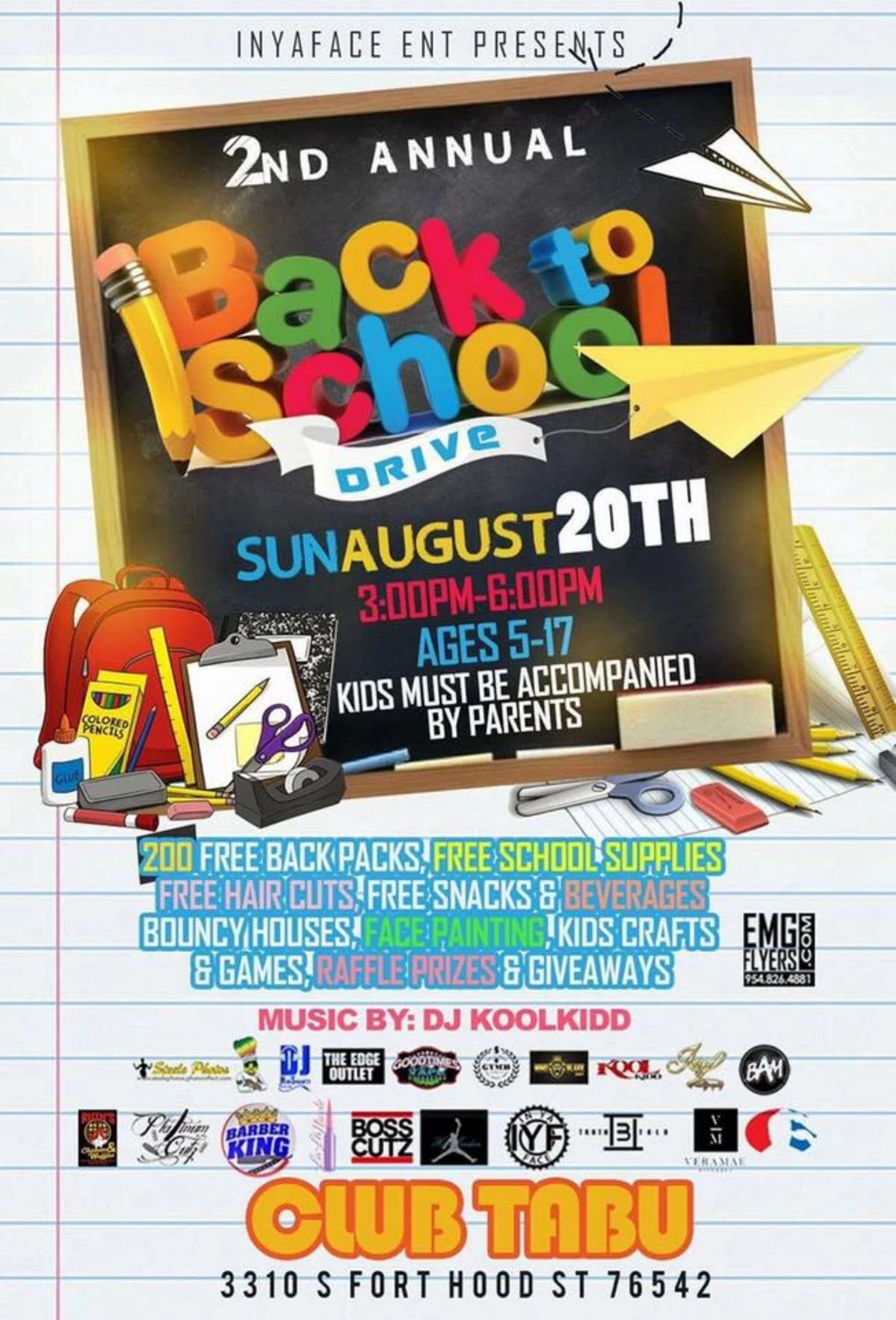 InYaFace Ent Presents 'The 2nd Annual Back To School Drive'
