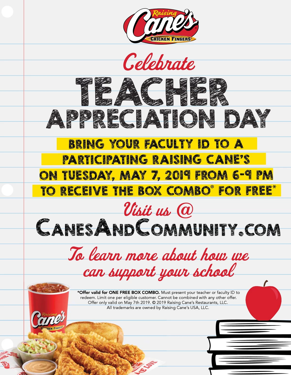 Teacher Appreciation Day at Raising Canes in Temple