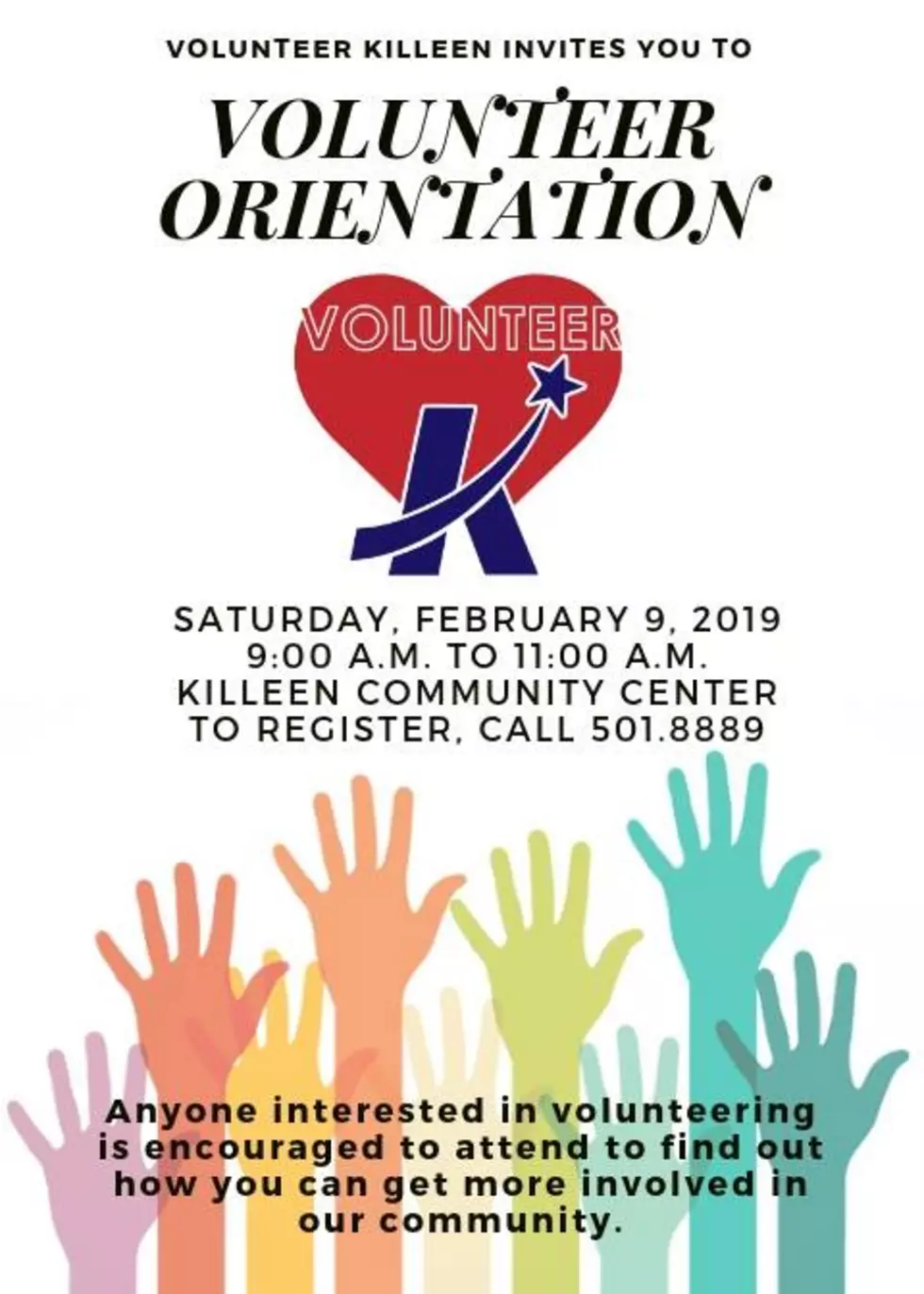 Volunteer Orientation This Saturday In Killeen