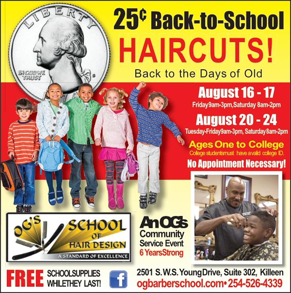 Take Advantage Of This 25 Cent Back To School Haircut Special