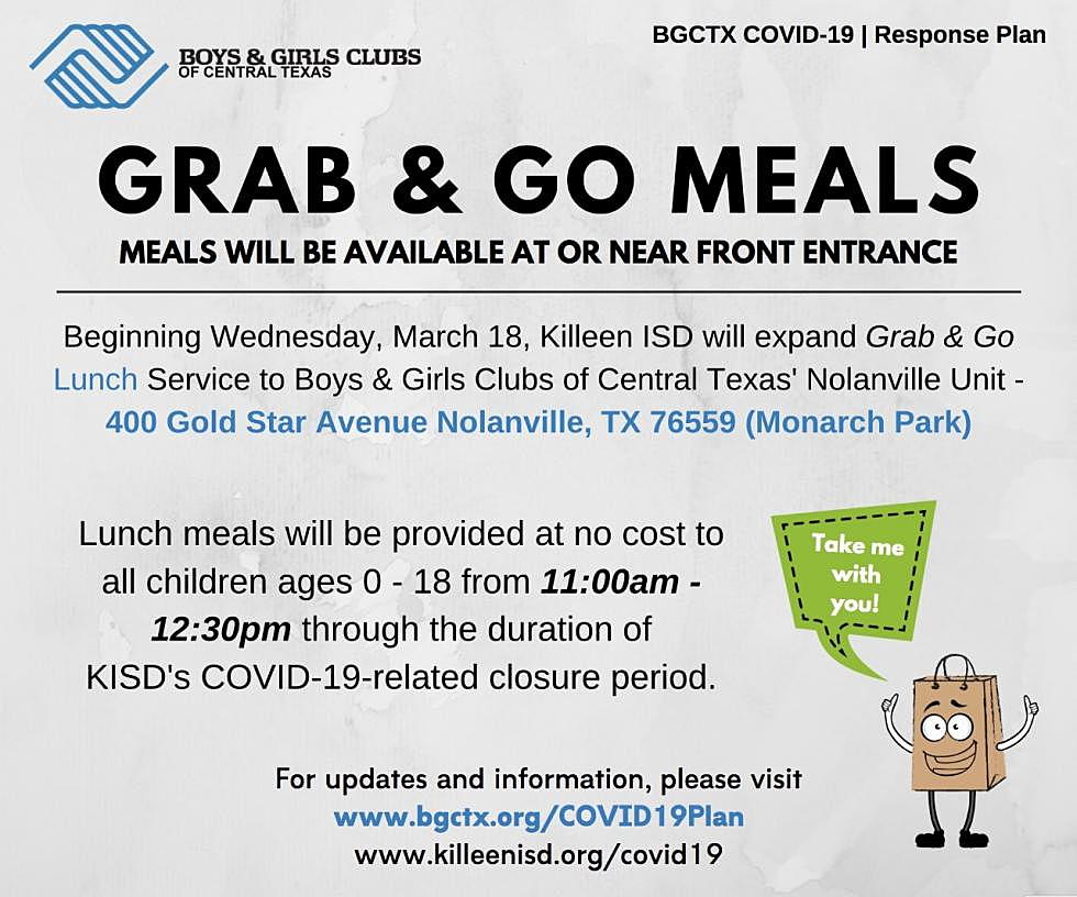 Grab and Go Meals extended to Nolanville starting Wednesday