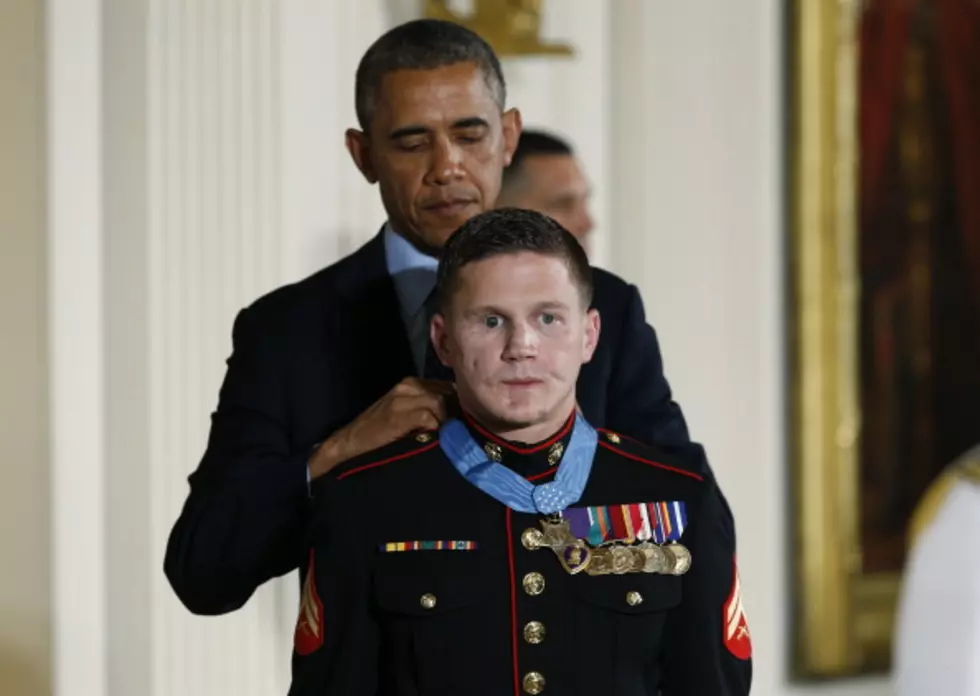 President Salutes Medal Of Honor Winner