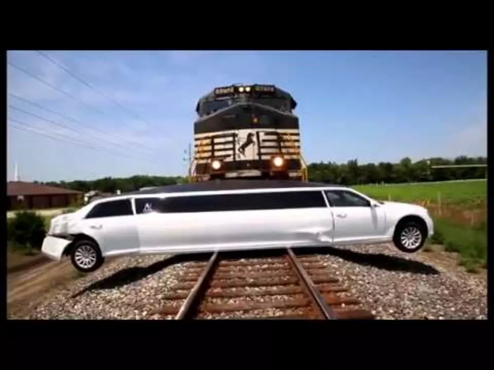 Limo Struck by Train on Tracks [VIDEO]