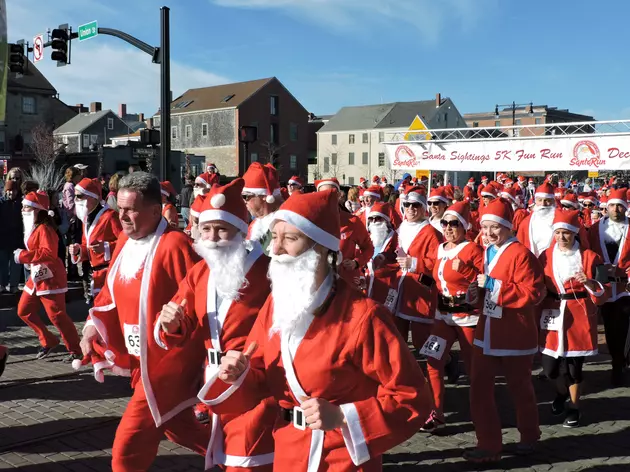 Santas Fill the Streets of Downtown New Bedford