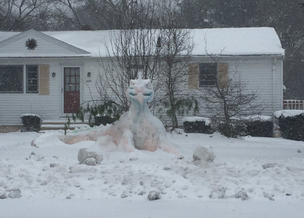 Carl The Snow Dragon Stands Tall In Raynham