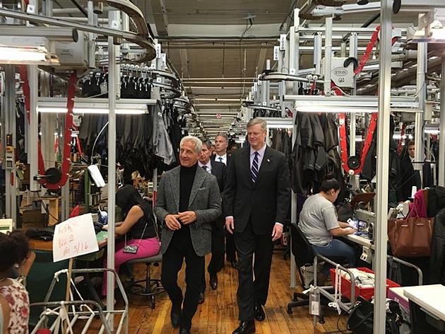 Governor Baker Visits New Bedford Joseph Abboud Factory